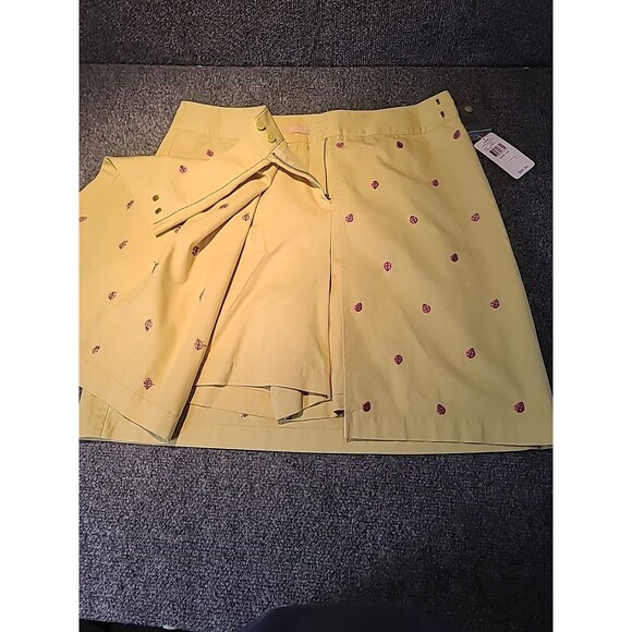 New NWT Kate Hill Casual Apple Green Embroidered Ladybug Skort Size 10 - Picture 5 of 12